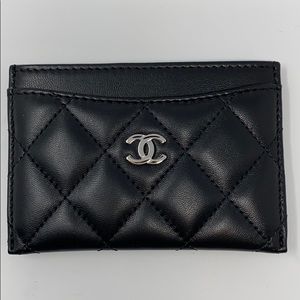 Chanel Black Lambskin Card Holder NWT